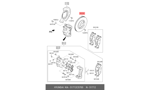 Диск тормозной Hyundai/Kia, передний, арт. 51712C5700