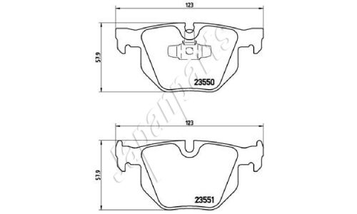 Колодки тормозные дисковые Japan Parts, задние, комплект на ось (4 шт), арт. PP-0108AF