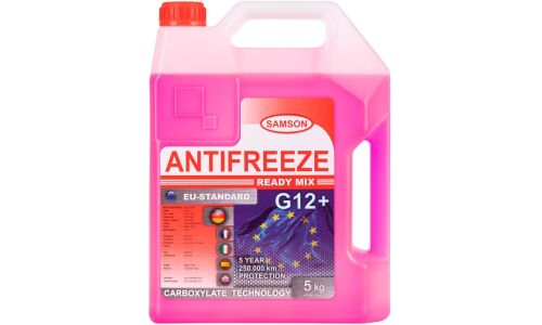 Антифриз Samson Antifreeze EU-Standard, OAT, G12+, LLC, красный, -37°C, 5кг, арт. 800992