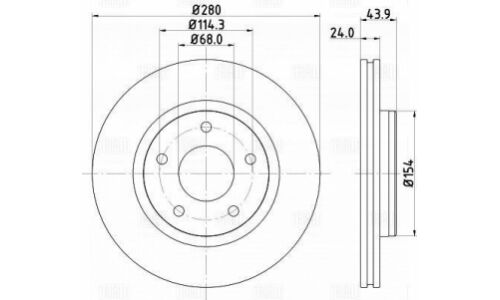 Диск тормозной Trialli, передний, арт. DF 140108