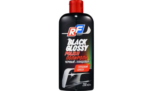 Полироль кузова Ruseff Black Glossy Polish, для придания блеска ЛКП чёрных авто, бутылка 250мл, арт. 11354N