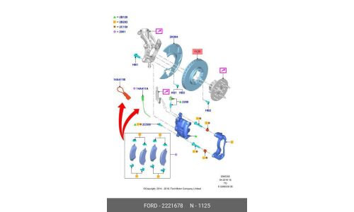 Диск тормозной Ford, передний, арт. 2221678