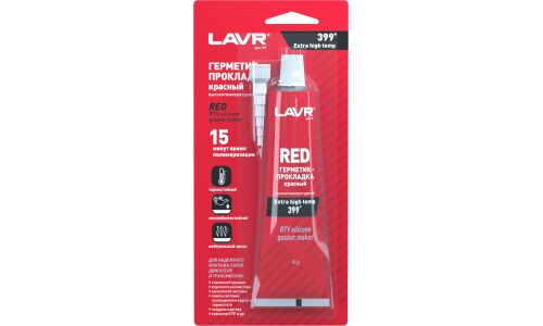 Герметик-прокладка Lavr Red RTV Silicone Gasket Maker, силиконовый, термостойкий, красный, туба 85г, арт. Ln1737