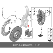 Колодки тормозные дисковые BMW, передние, комплект на ось (4 шт), арт. 34116889585