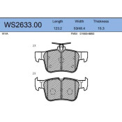 Колодки тормозные дисковые Jeenice, комплект на ось (4 шт), арт. WS2633.00