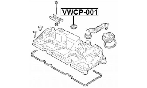 Кольцо уплотнительное топливной форсунки Febest, арт. VWCP-001