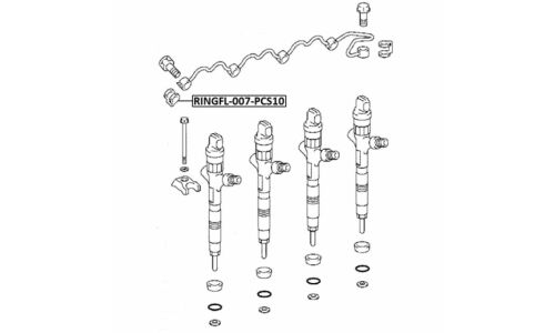 Кольцо уплотнительное топливной форсунки Febest, 10 шт, арт. RINGFL-007-PCS10