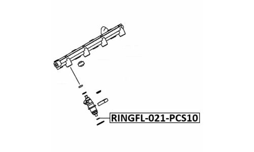 Кольцо уплотнительное топливной форсунки Febest, 10 шт, арт. RINGFL-021-PCS10