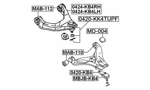 Опора шаровая Febest, арт. 0420-KK4TUPF