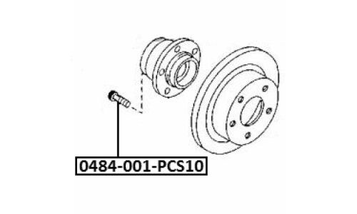 Шпилька колёсная (10 шт. в упаковке) | прав/лев Febest, арт. 0484-001-PCS10