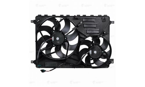 Вентилятор охлаждения радиатора Luzar, с кожухом, с 2 вентиляторами, для Volvo XC60 / XC70, арт. LFK 1060