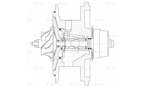 Турбокомпрессор б/корп. (картридж) для а/м Ford Transit (11-) 2.2D E5 (тип GTB1749V) Luzar, арт. LAT 5008