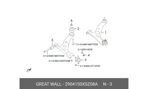 Опора шаровая Haval/GWM, нижняя, арт. 2904150XSZ08A
