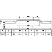 Диск томозной | перед прав/лев Blitz BS0522
