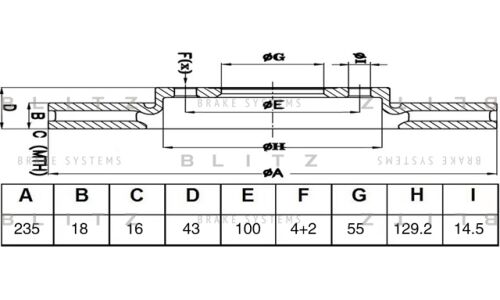 Диск тормозной Blitz, арт. BS0525