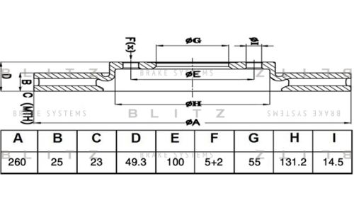 Диск тормозной Blitz, передний, арт. BS0529