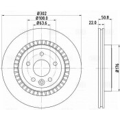 Диск тормозной Trialli, задний, правый/левый, для Volvo XC60, 1 шт, арт. DF 106116