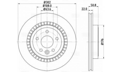 Диск тормозной Trialli, задний, правый/левый, для Volvo XC60, 1 шт, арт. DF 106116
