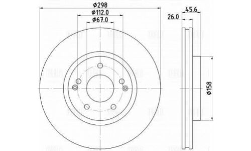 Диск тормозной Trialli, передний, арт. DF 170103