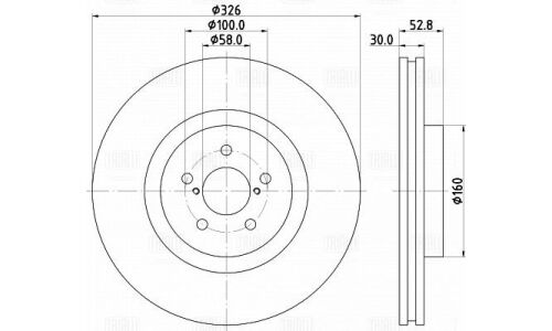 Диск торм. для а/м Subaru Impreza WRX (00-) перед. d=326 | перед прав/лев Trialli, арт. DF 220108