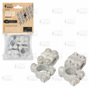 Клеммы АКБ Startvolt, в комплекте, латунь, две прижимные планки для проводов до 50мм кв., арт. SBT 027