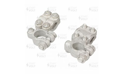 Клеммы АКБ Startvolt, в комплекте, латунь, две прижимные планки для проводов до 50мм кв., арт. SBT 027