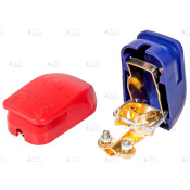 Клеммы для аккумулятора Startvolt, быстросъемные, латунь, стандартные (+19.5/-17.9), цветные (синяя/красная), крепление провода зажимной пластиной, 2 шт, арт. SBT 020