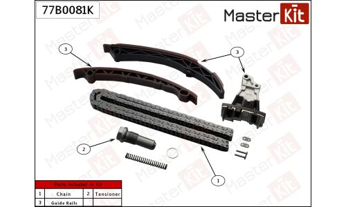 Комплект цепи ГРМ Master KiT, арт. 77B0081K
