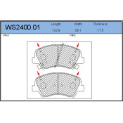 Колодки тормозные дисковые Jeenice, комплект на ось (4 шт), арт. WS2400.01