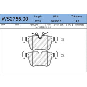 Колодки тормозные дисковые Jeenice, комплект на ось (4 шт), арт. WS2755.00