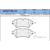 Колодки тормозные дисковые Jeenice, комплект на ось (4 шт), арт. WS2756.01