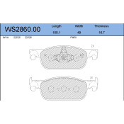 Колодки тормозные дисковые Jeenice, комплект на ось (4 шт), арт. WS2860.00
