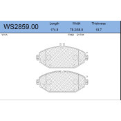 Колодки тормозные дисковые Jeenice, комплект на ось (4 шт), арт. WS2859.00