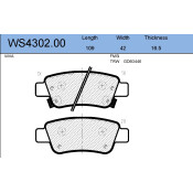 Колодки тормозные дисковые Jeenice, комплект на ось (4 шт), арт. WS4302.00