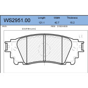 Колодки тормозные дисковые Jeenice, комплект на ось (4 шт), арт. WS2951.00