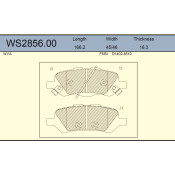 Колодки тормозные дисковые Jeenice, комплект на ось (4 шт), арт. WS2856.00
