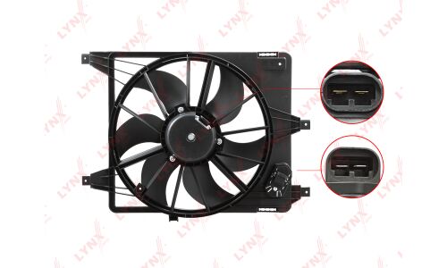 Вентилятор охлаждения радиатора LYNXauto, арт. RF-1166