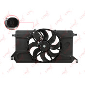 Вентилятор охлаждения радиатора LYNXauto, с кожухом, арт. RF-1161