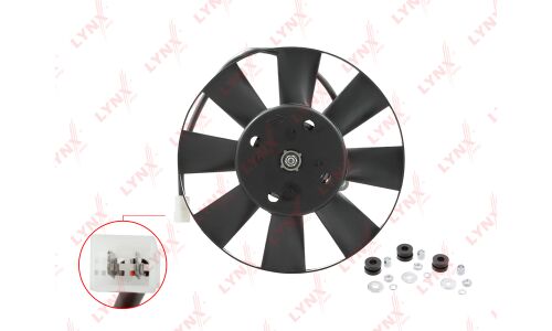 Вентилятор охлаждения радиатора LYNXauto, для Lada 2108-099 / 2113-15 / Priora 2170-72, арт. RF-1582