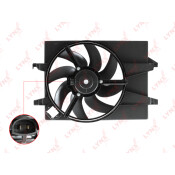 Вентилятор охлаждения радиатора LYNXauto, с кожухом, арт. RF-1012