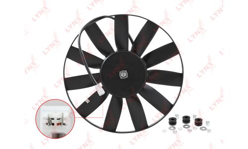 Вентилятор охлаждения радиатора LYNXauto, для Volga, арт. RF-1597