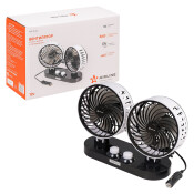 Вентилятор в салон Airline, двойной (раздельный выключатель), 12В, 20Вт, Ø120мм, в прикуриватель, кабель 200см, на липкой ленте, арт. ACF-12-06 Вентилятор в салон Airline, двойной (раздельный выключатель), 12В, 20Вт, Ø120мм, в прикуриватель, кабель 200см, на липкой ленте, арт. ACF-12-06