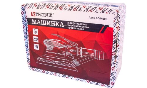 Машинка шлифовальная Thorvik, пневматическая, эксцентриковая, Ø150мм, 10500об/мин, штуцер 1/4", 6.3атм, арт. AOS6105