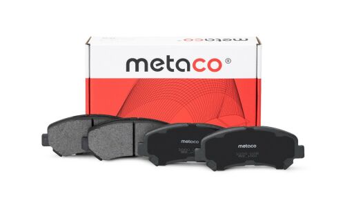 Колодки тормозные дисковые Metaco, передние, комплект на ось (4 шт), арт. 3000-008