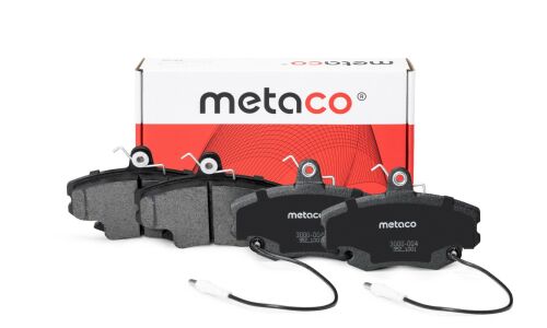Колодки тормозные дисковые Metaco, передние, комплект на ось (4 шт), арт. 3000-004
