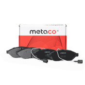 Колодки тормозные дисковые Metaco, передние, комплект на ось (4 шт), арт. 3000-053