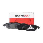 Колодки тормозные дисковые Metaco, передние, комплект на ось (4 шт), арт. 3000-061
