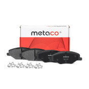 Колодки тормозные дисковые Metaco, передние, комплект на ось (4 шт), арт. 3000-009