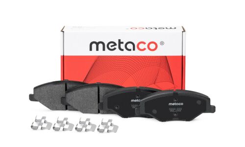 Колодки тормозные дисковые Metaco, передние, комплект на ось (4 шт), арт. 3000-009