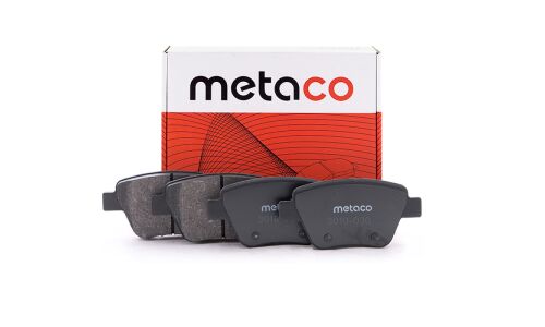 Колодки тормозные дисковые Metaco, задние, комплект на ось (4 шт), арт. 3010-030
